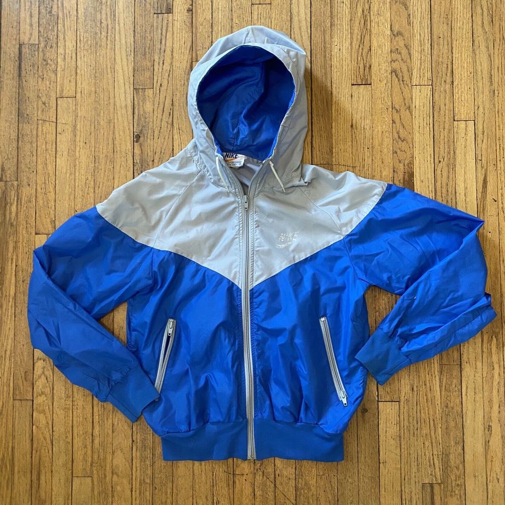 VTG Nike Jacket Windbreaker Grey Blue Track Zip Up